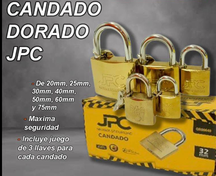 CANDADO DORADO 75MM ANDICORP