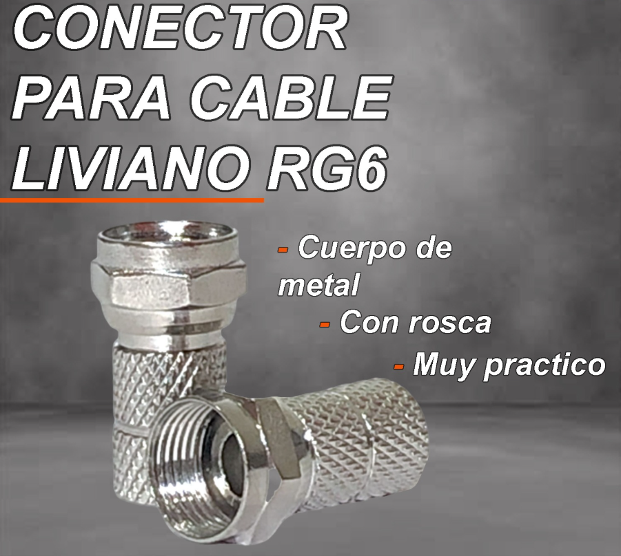 CONECTOR RG 6 SIMPLE PLATA CABLE MAGICO
