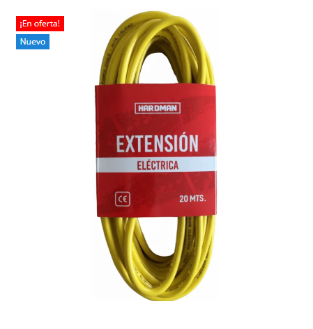 EXTENSION VULCANIZADA C/AMARILLO 20MT HARDMAN