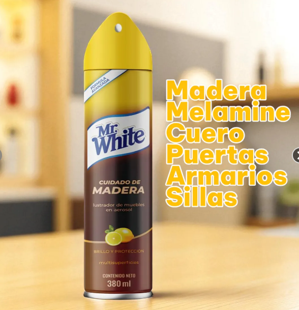 LUSTRADOR DE MUEBLES EN SPRAY 380ML MR WHITE