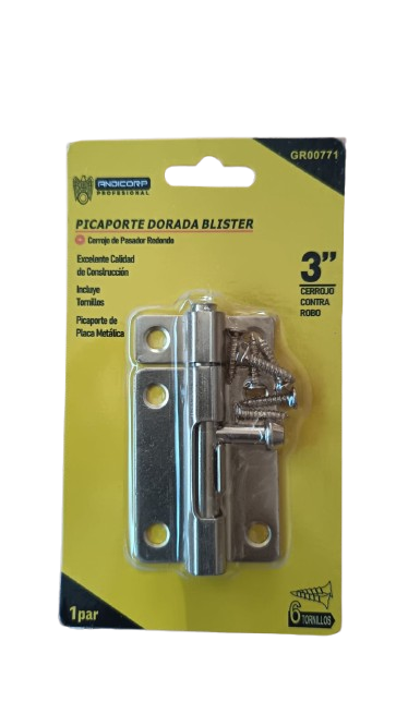 PICAPORTE DORADO 3 ANDICORP BLISTER