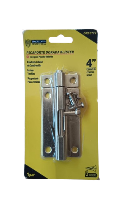 PICAPORTE DORADO 4 ANDICORP BLISTER