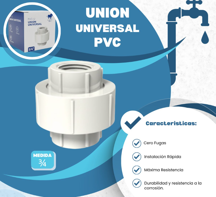 UNION UNIVERSAL PVC 3/4 M46 DJ
